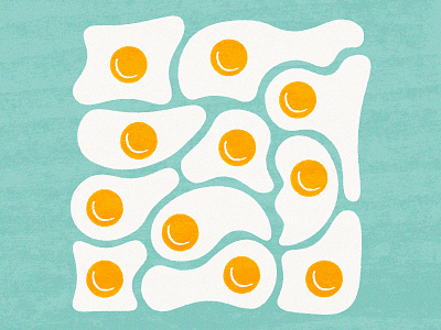 Sunny Side breakfast eggs fried illustration retro simplistic sunnyside