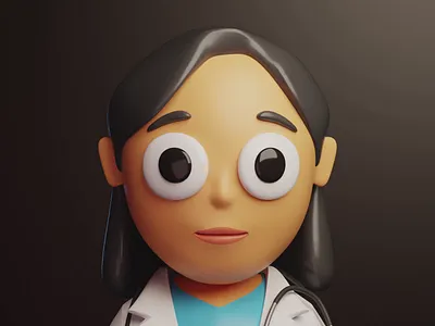 Female doctor 👩‍⚕️ 3d 3d animation animated emoji animation blender cartoon cute doctor emoji emoji set emoticon female illustration resources