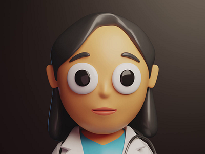 Female doctor 👩‍⚕️ 3d 3d animation animated emoji animation blender cartoon cute doctor emoji emoji set emoticon female illustration resources