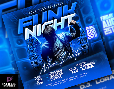Weekend Music Party Flyer celebration club event club flyer design dj flyer event flyer flyer design graphic design music event music poster photoshop psd flyer