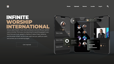 Music UI Landing Page branding graphic design landing page ui