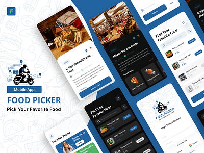 Food Picker (Pick your favorite food App) - UI/UX Design app design app ui app uiux design app ux dashboard design dashboard ui dashboard ux food app design graphic design illustration landing page design landing page ui ui uiux design web ui web ux website uiux design website ux wesbite ui