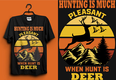 Hunting T-Shirt Design | USA T-shirt Design | Tee america bird branding clean cloth creative deer design hunt hunter hunting modern mountain t shirt tee tree vector vintage