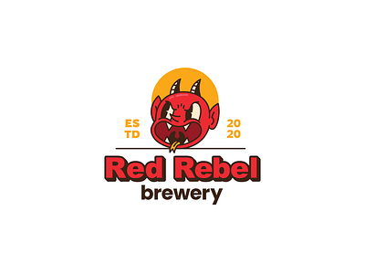 Red Rebel brewery branding graphic design logo