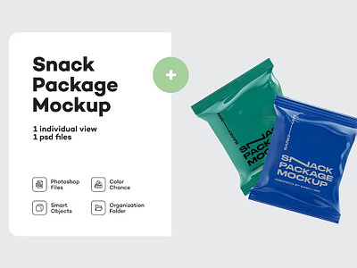 Two Glossy Snack Packages Mockup bag candy chips chips bag chocolate cookie cookies cracker crisps flow pack flowpack foil food food bag front view glossy health mockup package two glossy snack packages mockup