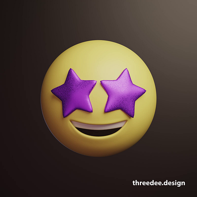 Wow 3D emoji 🤩 3d 3d animation 3d emoji 3d emoticon animation blender cartoon cute emoji emoji set illustrations motion graphics resources wow wow emoji