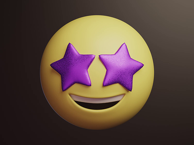 Wow 3D emoji 🤩 3d 3d animation 3d emoji 3d emoticon animation blender cartoon cute emoji emoji set illustrations motion graphics resources wow wow emoji