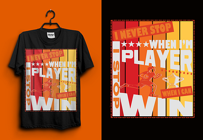 Player T-Shirt Design| USA T-shirt Design | Tee america branding clean cloth color creative design football illustration modern play player retro t shirt tee usa win