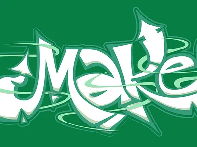 Green graffiti "make" alphabet city design graffiti graphic design green letter lettering text urban