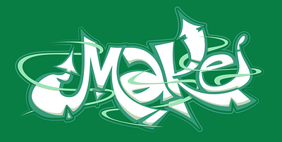 Green graffiti "make" alphabet city design graffiti graphic design green letter lettering text urban