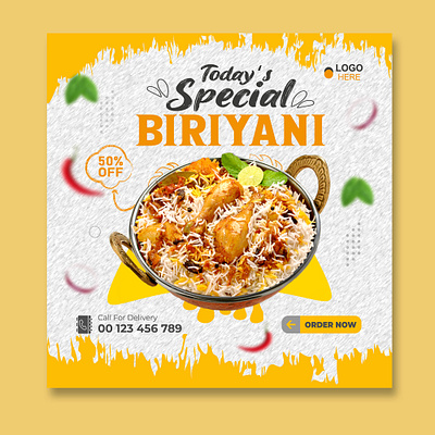 Today special chicken biriyani for business biriyani biriyani post design business proposal chicken biriyani food food design restaurant restaurant banner restaurant food social media social media post special special chicken
