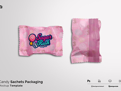 Candy Sachets Packaging Mockup brand design branding candy branding mockup candy packaging mockup candy sachets packaging candy sachets packaging mockup candy wrapper packaging label design mockup design mockup template photoshop mockup