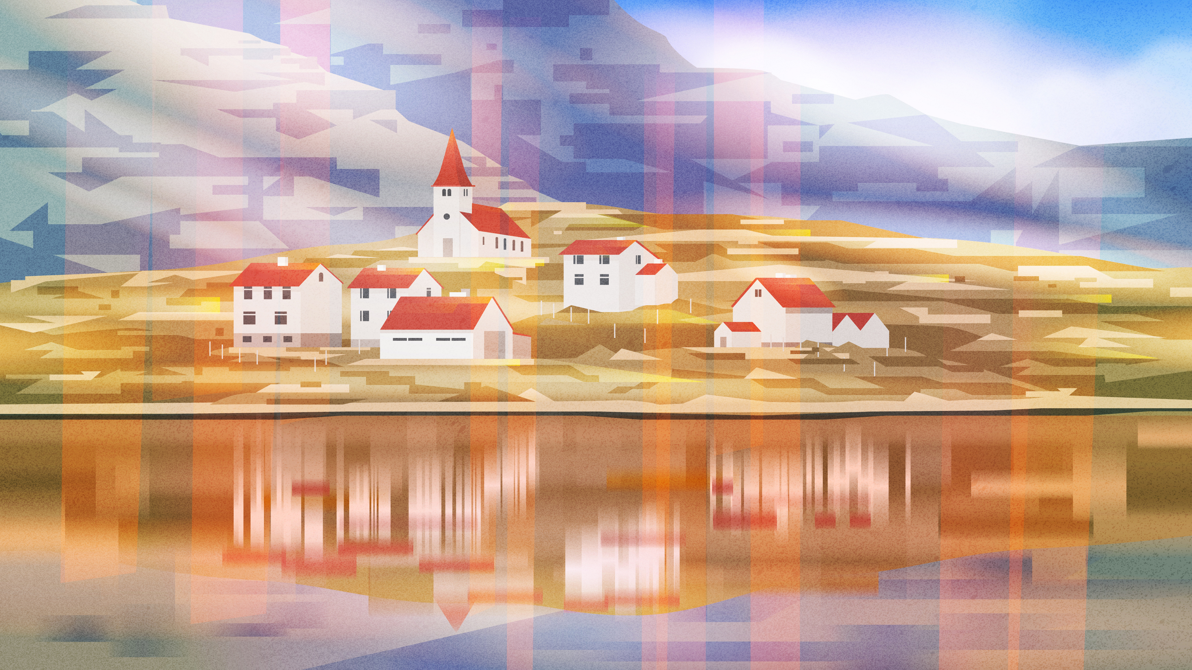 Landscape in Iceland! character design design illustration product ui vector webdesign