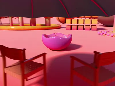 Surrounded By Luv ! 3d 3d art animation artwork beauty colorful colors creative digital art fun minimal modern motion graphics nature orange pink product design red sun video