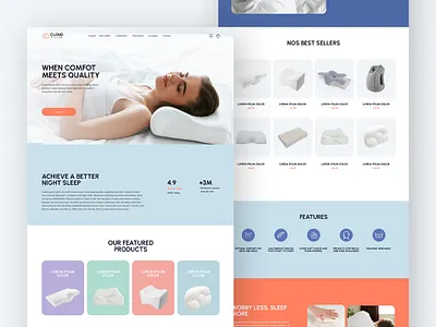 Pillows e-commerce website comfort e commerce figma landing page pillow pillow ui pillow web design pillow website pillows pillows ecommerce pillows shop shopify website