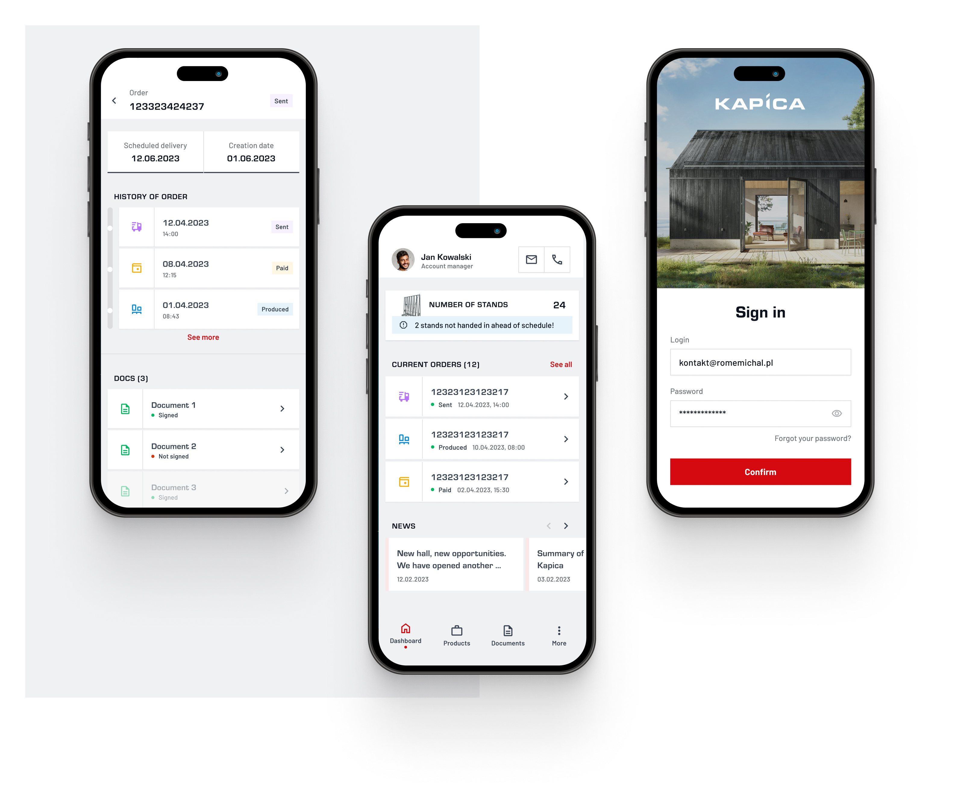 App to collect, track and managing customer orders animation clean dashboard interface logistic mobile motion graphics ui ux white window