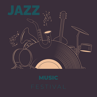 jazz music festival design festival graphic design illu illustration instrument jazz music poster vector graphic vector illustration