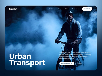 Bike Rental Landing Page @ Flagship bike rental book a ride cycling e bike electric bike figma lyft ridesharing ui uiux ux