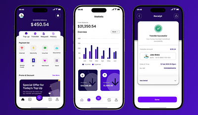 e-wallet app fintech ui ux