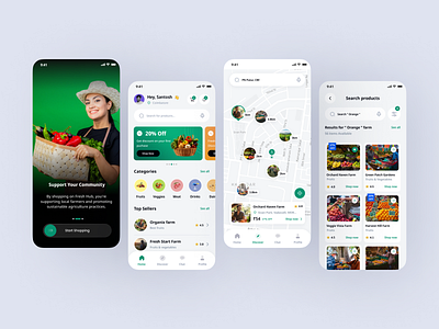 Fresh Hub - Connecting Consumers with Local Farms animation app branding design graphic design illustration logo motion graphics ui ux vector