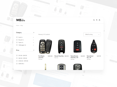 Sell car keys webshop UI car keys dailyui dailyuichallenge design shop ui ux webshop