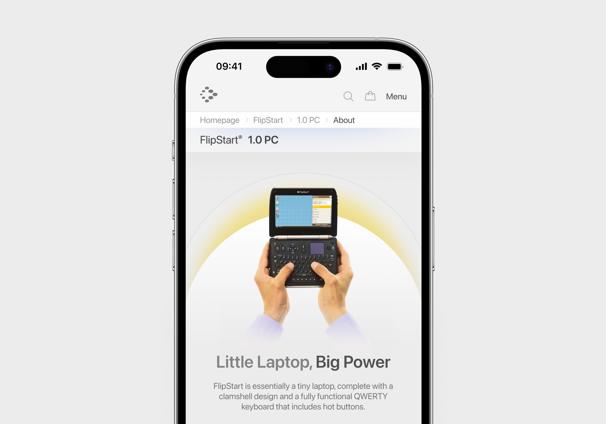 product landing page handheld landing minilaptop page product web design