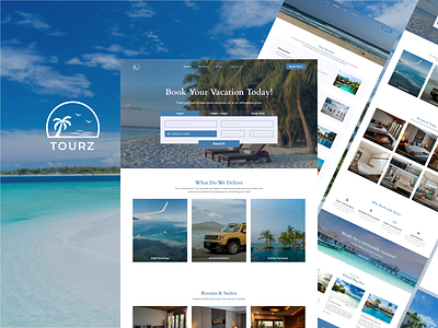 Tourz - A Travel and Tourism Website adventure beach holiday island landing page resort tour tourism travel trip ui ui design uiux ux vacation web design website