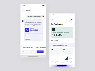 Rink Financial AI ✨ agency ai app application design artificial intelligence chatgpt figma financial fintech minimal mobile mobileapp timeslot ui ux