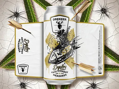 Deploy Anti Cowboy Measures bomb branding cowboy craft beer drekker brewing illustration packaging rope typography western