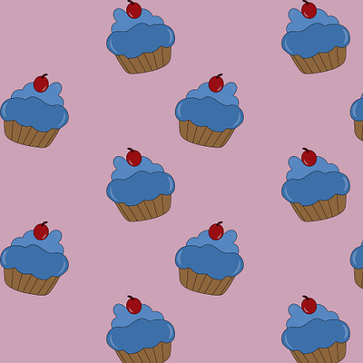 The pattern of cute hand-drawn cupcakes app branding design graphic design illustration logo typography ui ux vector