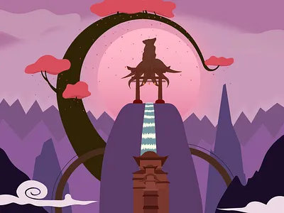 Vectorized Visions: A Showcase of Artistry anime flowers graphic design illustration illustrator landscape portfolio themathic vector