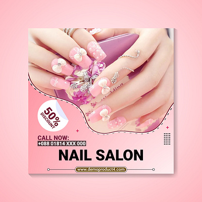 Nail Salon Social Media Post Design