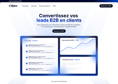 Landing page - Lead generation agency - B2B agency brand branding design figma landing landing page lead generation lp saas ui ui design