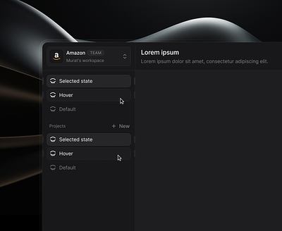 Sidebar navigation 🤝 @TunnelHQ black dark mode dark ui menu navigation sidebar