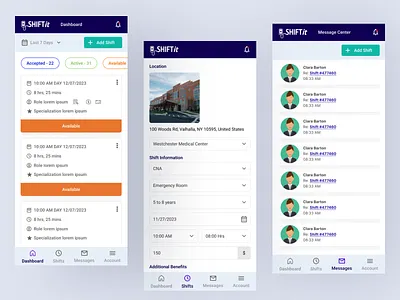 ShiftIT design mobile application ui uiux ux web design