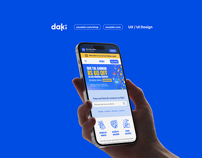 soudaki.com + loja online aplicativo blue daki design ecommerce ui