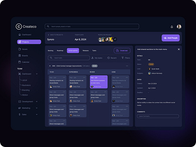 Team Management UI Concept taskmanagement trendingdesigns ui uxdesign