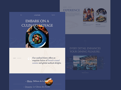 La Mer Étoilée - Restaurant Website landing menu reastaurant webdesign website