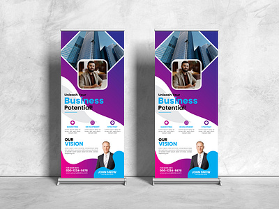 Modern Vector Rollup Banner Design adobe illustrator ads banner branding business creative design graphic design illustration logo promotions rollup banner vector