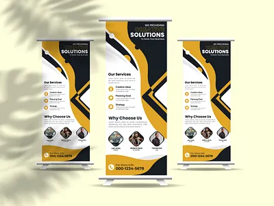 Rollup Banner Design For Consultancy Farm adobe illustrator black branding business consultancy creative design farm graphic design illustration logo rollup banner vector yellow