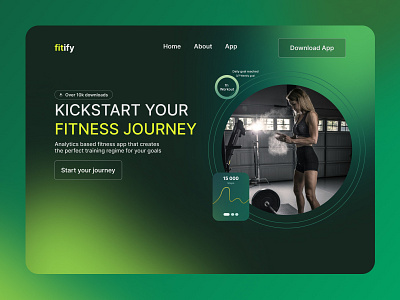 Fitify fitness workout app figma landing page ui design uiux web design