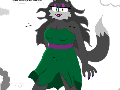 Amanda's Big Day: Giant Amanda's Ego Got Bigger adults anthro character dress evil fantasy foxes furry giantess horror kaiju mobian pose smile sonic sonicoc villainess vixen witches woman