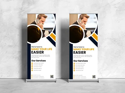 Corporate Rollup Banner Design adobe illustrator banner branding business corporate creative design graphic design illustration logo office rollup vector