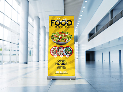 Food Menu Rollup Banner Design adobe illustrator ads branding business creative design food graphic design illustration logo menu rollup banner vector
