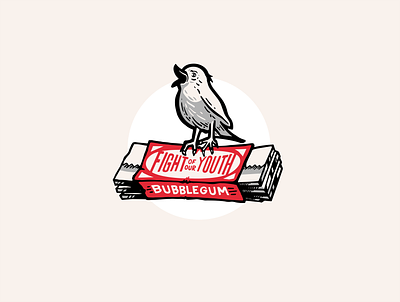 Bubblegum apparel bird branding bubblegum design graphic design illustration logo merch merchandise procreate scotland song t shirts vector wren