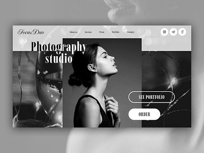 Focus Duo - Photography studio black and white design landing landingpage minimalizm photography photography studio photography web shot ui uxui