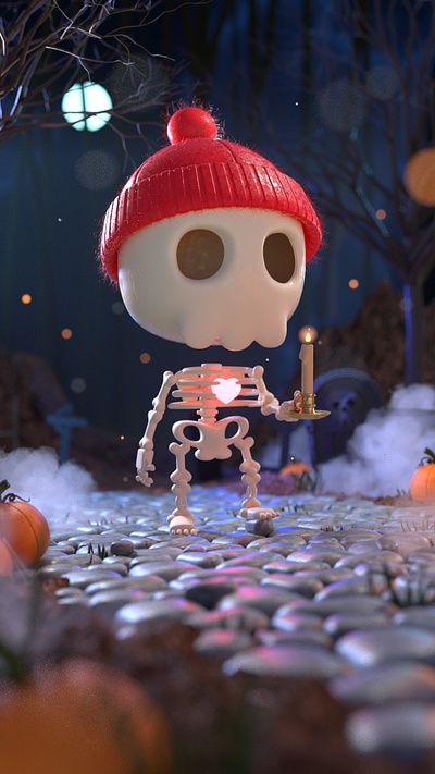 Skull 3D animation 3d 3d illustration animation character design cinema 4d design illustration ilustracion kid
