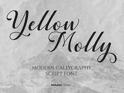 Yellow Molly - Modern Calligraphy Script Font callygraphy display fonts handwriting handwritten logo playfull script font typeface