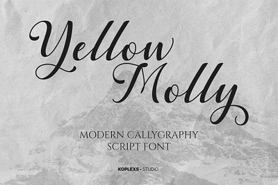 Yellow Molly - Modern Calligraphy Script Font callygraphy display fonts handwriting handwritten logo playfull script font typeface