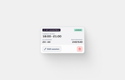 Session Management Interface Card cleandesign dashboarddesign designinspiration digitaldesign interface minimalistui saas uidesign
